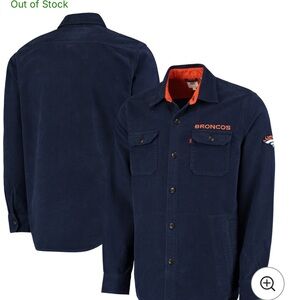 Denver Broncos Jacket Mens Large NFL Football Levi's Button Shirt Shacket Blue